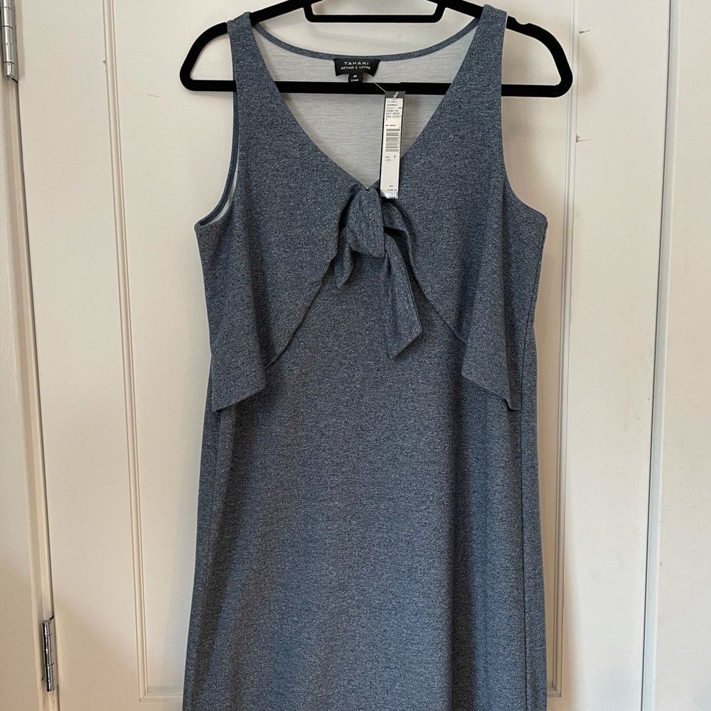 Tahari Shift Dress Chambray Knit Sydney Sleeveless
